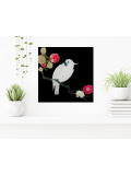 Marie-Laure Hamard, Le perroquet aux fleurs, peinture - Galerie de vente et d’achat d’art contemporain en ligne Artalistic