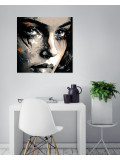 F.Font, La femme en noir et blanc, peinture - Galerie de vente et d’achat d’art contemporain en ligne Artalistic