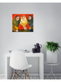 Lulianiia Le Borgne, trois filles, peinture - Galerie de vente et d’achat d’art contemporain en ligne Artalistic