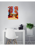 Françoise Augustine, sentier d'automne, peinture - Galerie de vente et d’achat d’art contemporain en ligne Artalistic