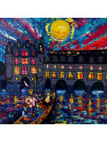 Elena Lanceleux, "Château de Chenonceau" et trois hommes dans un bateau, Peinture - Galerie de vente et d’achat d’art contemporain en ligne Artalistic