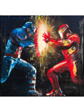 Comize, Captain America Vs Iron Man, peinture - Galerie de vente et d’achat d’art contemporain en ligne Artalistic