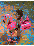 Lucie Lith, ma bouée rose, peinture - Galerie de vente et d’achat d’art contemporain en ligne Artalistic