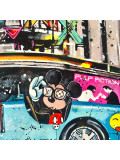 Patrick Cornée, Mickey goes to the cinema in a Bugatti, peinture - Galerie de vente et d’achat d’art contemporain en ligne Artalistic