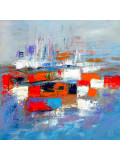 Michael Lefevre, Bateaux au bord de côte, peinture - Galerie de vente et d’achat d’art contemporain en ligne Artalistic