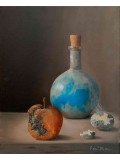 France Mondello, Une fiole une pomme une coquille, peinture - Galerie de vente et d’achat d’art contemporain en ligne Artalistic 