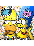 Patrick Cornée, Homer et Marge Simpson, peinture - Galerie de vente et d’achat d’art contemporain en ligne Artalistic