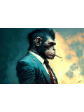 F.Font, Le singe élégant, peinture - Galerie de vente et d’achat d’art contemporain en ligne Artalistic