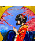Pauline Cornée, View of cherry trees, peinture - Galerie de vente et d’achat d’art contemporain en ligne Artalistic