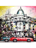 Patrick Cornée, Lovers in red Porsche 911, peinture - Galerie de vente et d’achat d’art contemporain en ligne Artalistic