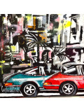 Patrick Cornée, Lovers in red Porsche 911, peinture - Galerie de vente et d’achat d’art contemporain en ligne Artalistic