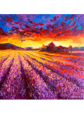 Oxypoint, Sunset in a lavender field, peinture - Galerie de vente et d’achat d’art contemporain en ligne Artalistic 