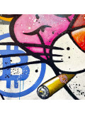 Patrick Cornée, Pink panther likes Bitcoins, peinture - Galerie de vente et d’achat d’art contemporain en ligne Artalistic