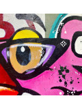 Patrick Cornée, Pink panther likes Bitcoins, peinture - Galerie de vente et d’achat d’art contemporain en ligne Artalistic