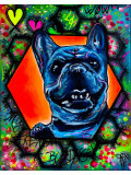 Priscilla Vettese, My Hex bulldog, peinture - Galerie de vente et d’achat d’art contemporain en ligne Artalistic
