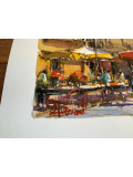 Pascal Maucourant, La place de la mairie, aquarelle - Galerie de vente et d’achat d’art contemporain en ligne Artalistic