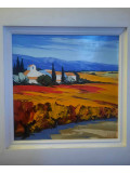 Alain Llug, vignes d'automne, peinture - Galerie de vente et d’achat d’art contemporain en ligne Artalistic