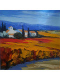 Alain Llug, vignes d'automne, peinture - Galerie de vente et d’achat d’art contemporain en ligne Artalistic