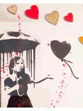 Rose, raining, peinture - Galerie de vente et d’achat d’art contemporain en ligne Artalistic