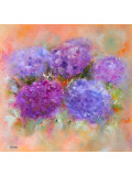 Martine Grégoire, Harmonie d’hortensias violets, peinture - Galerie de vente et d’achat d’art contemporain en ligne Artalistic