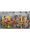 Jocelyne Kyriacou, Reflets sombres sur la ville, peinture - Galerie de vente et d’achat d’art contemporain en ligne Artalistic