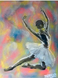 Jayfray, Danseuse au sol color, peinture - Galerie de vente et d’achat d’art contemporain en ligne Artalistic