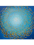 Dany Soyer, La ronde des poissons jaunes, peinture - Galerie de vente et d’achat d’art contemporain en ligne Artalistic