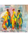 Cathy Dode, Le trio, peinture - Galerie de vente et d’achat d’art contemporain en ligne Artalistic