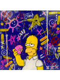B.Lyne, Homer et son donut, peinture - Galerie de vente et d’achat d’art contemporain en ligne Artalistic