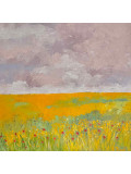 Florence Duval, Champ de lin et coquelicots, peinture - Galerie de vente et d’achat d’art contemporain en ligne Artalistic