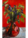 Lulianiia Le Borgne, vase rouge, peinture - Galerie de vente et d’achat d’art contemporain en ligne Artalistic
