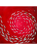 Dany Soyer, Red fish, peinture - Galerie de vente et d’achat d’art contemporain en ligne Artalistic