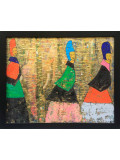 Al Courty, Passantes dans le salon doré de l'éléphant, peinture - Galerie de vente et d’achat d’art contemporain en ligne Artalistic