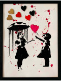 Rose, Raining, peinture - Galerie de vente et d’achat d’art contemporain en ligne Artalistic