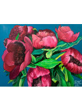 Rebecca May, Pink peonies, peinture - Galerie de vente et d’achat d’art contemporain en ligne Artalistic
