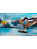 Forg, Bateau rivage, peinture - Galerie de vente et d’achat d’art contemporain en ligne Artalistic