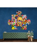 Lascaz, Puzzle Simpson, peinture - Galerie de vente et d’achat d’art contemporain en ligne Artalistic