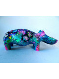 Priscilla Vettese, Hippopotame fluo pop, sculpture - Galerie de vente et d’achat d’art contemporain en ligne Artalistic