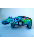 Priscilla Vettese, Hippopotame fluo pop, sculpture - Galerie de vente et d’achat d’art contemporain en ligne Artalistic