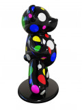 Gacko, Ours Pop Art dot black, sculpture - Galerie de vente et d’achat d’art contemporain en ligne Artalistic