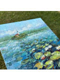 Oxypoint, Water lilies on Lake Bled, peinture - Galerie de vente et d’achat d’art contemporain en ligne Artalistic