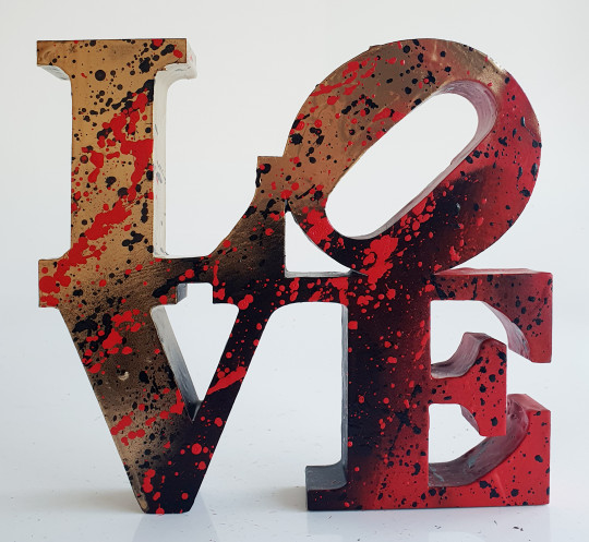 black red love