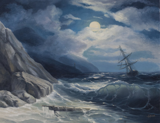 Moonlight Landscape with a Ship