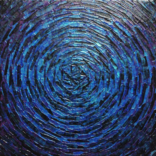 Éclat concentrique bleu violet irisé