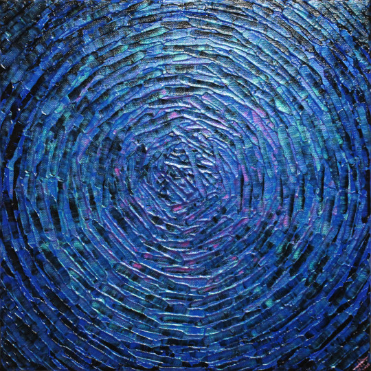 Éclat concentrique rose bleu