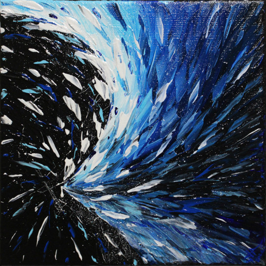 Éruption blanche et bleue