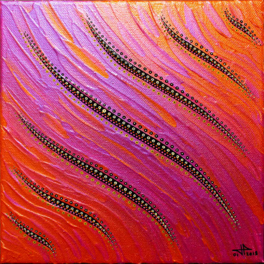 Fluide rose orange iridescent