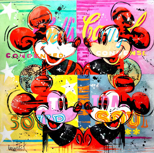 Mickey likes pop art and Campbell's soup