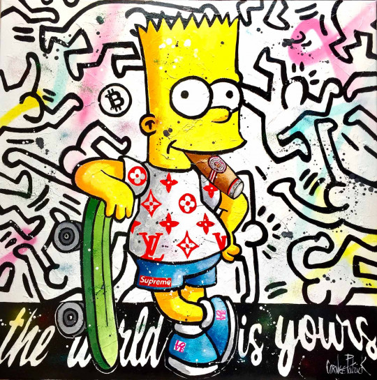 Bart Simpson loves Montecristo cigars and Keith Haring