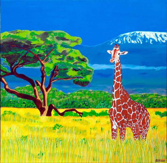 En peignant la girafe